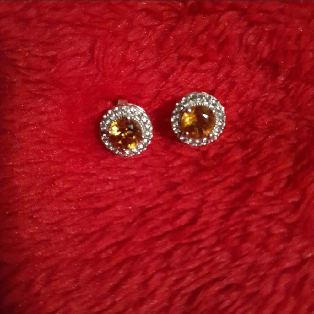 Sterling silver/CITRINE Nov. birthstone earrings Kay Jewelers
